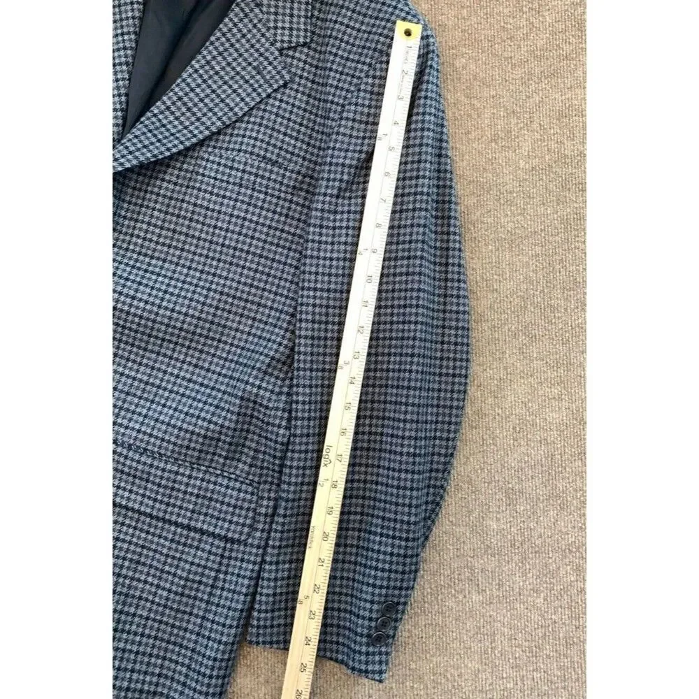 J Crew Oarsman Tweed Blazer Mens 44R Wool Houndstooth Jacket Sportcoat